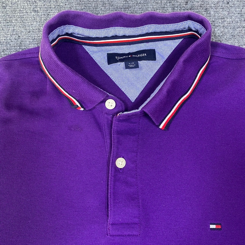 Vintage‎ Tommy Hilfiger dark purple classic preppy Polo Shirt Men’s L
